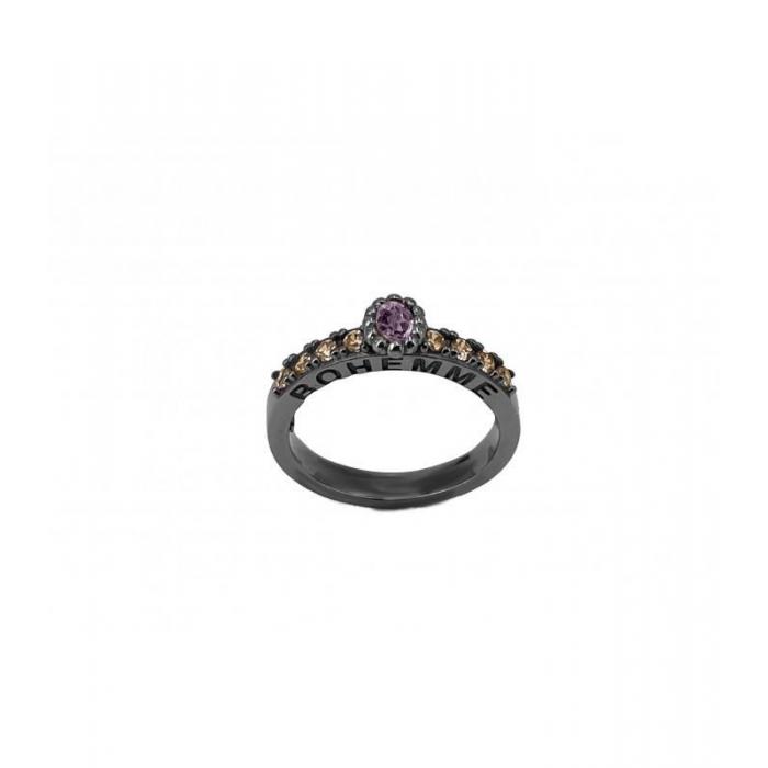 Handmade silver ring with a amethyst by the Spanish brand Bohemme
