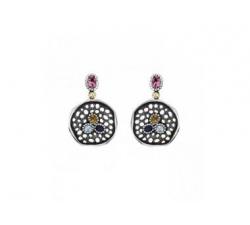 Handmade silver earrings with gems by Bohemme