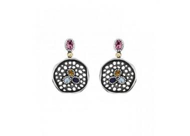 Handmade silver earrings with gems by Bohemme