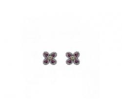 Silver flor shaped earrings with amethyst_Allegria collection from Bohemme