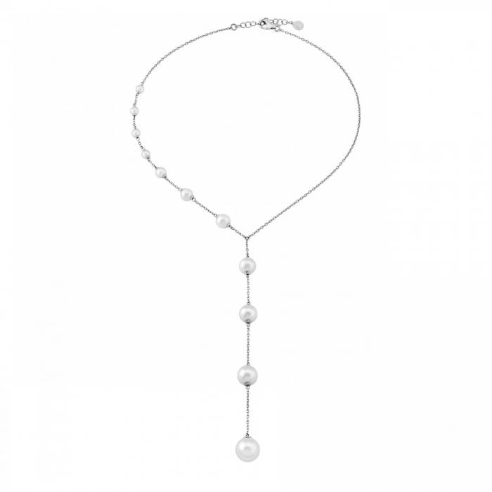 Collar de plata con perlas blancas_Majorica Constelación