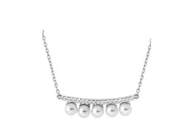 Majorica silver necklace with pearls Lila_details