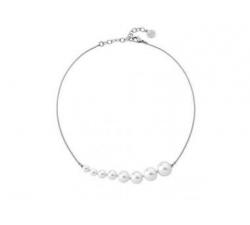 Silver Majorica necklace with pearls Fugue