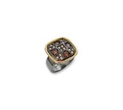 Silver ring by spanish brand Bohemme Choco Cool. Rectangular 2