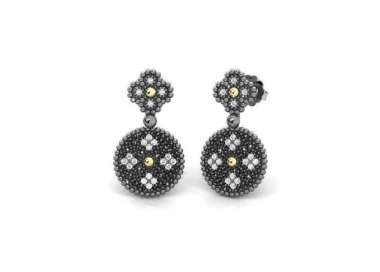 Pendientes de plata Princess Tale. Negro. Bohemme