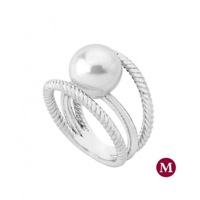 Silver ring with Majorica pearl_Dita