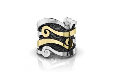 Anillo de plata con detalles en oro y zafiros Sahara Nights de Bohemme