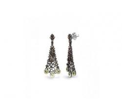 Silver earrings with gold details and Big Dreams zircons