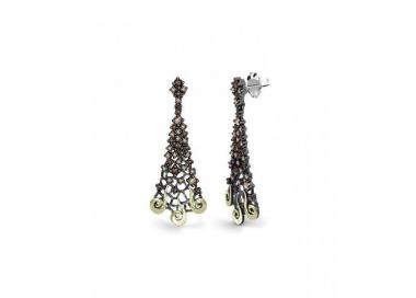 Silver earrings with gold details and Big Dreams zircons