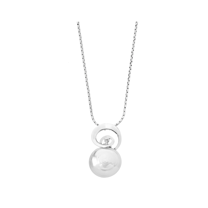 Colgante de plata con perla Majorica Espiral