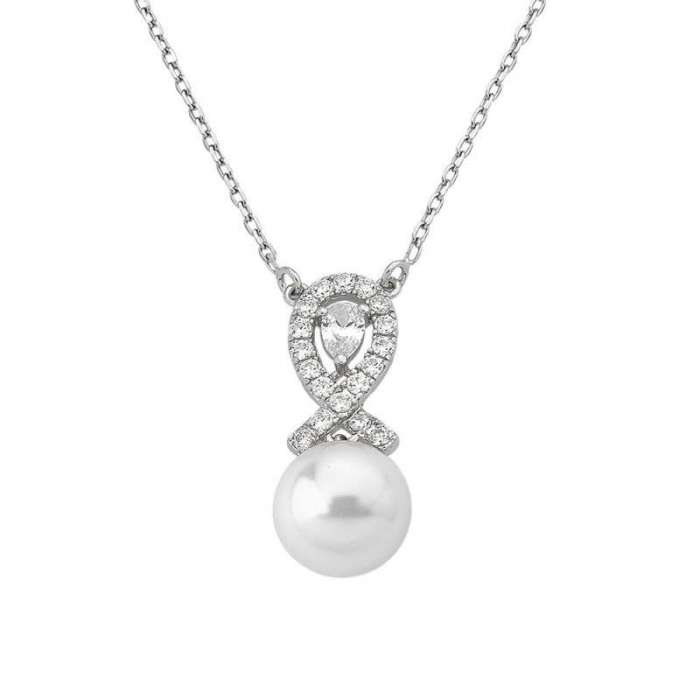 Silver pendant Exquisite 2 with Majorica pearl
