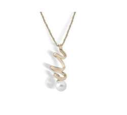 Silver Majorica pearl Pendant Cotillon, detail. Golden
