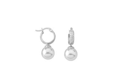 Pendientes Anneau de plata con perla Majorica
