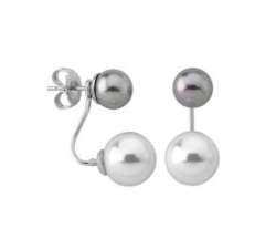 Pendientes de plata Jour con perlas blancas y grises de Majorica
