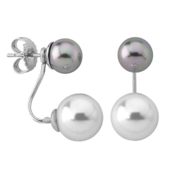 Pendientes de plata Jour con perlas blancas y grises de Majorica