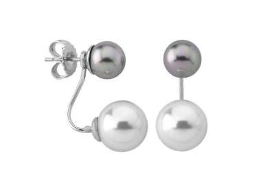 Pendientes de plata Jour con perlas blancas y grises de Majorica