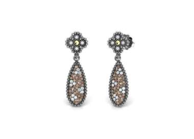 Pendientes de plata Princess Tale. Marrón