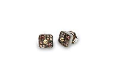 Pendientes de plata Choco Cool. Cuadrado