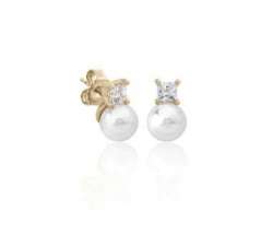 Majorica silver pearl earrings Selene