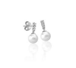 Silver Nihal earrings with Majorica pearl