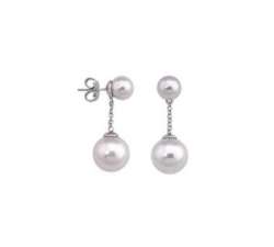 Silver Illusion earrings with Majorica pearl