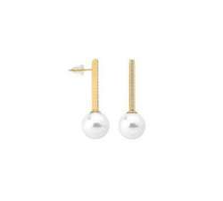 Gold earrings with Majorica pearls Hechizo