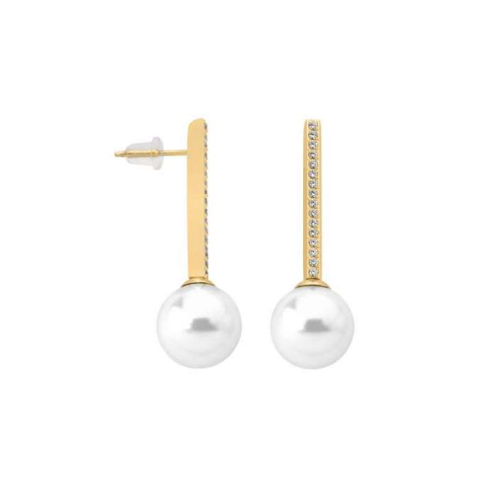 Gold earrings with Majorica pearls Hechizo