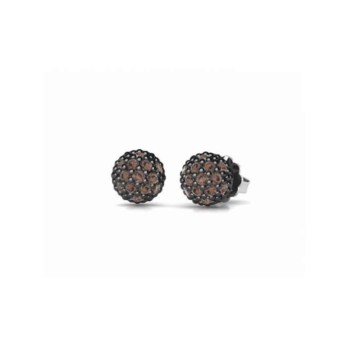 Silver earrings by Bohemme Play Color. Brown