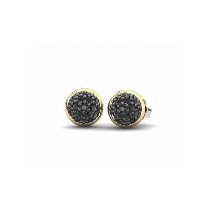 Silver earrings Play Color. Gold details. Black colour