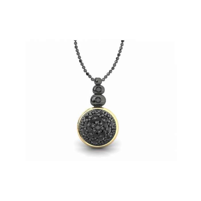 Silver pendant by Bohemme Play Color. Black colour