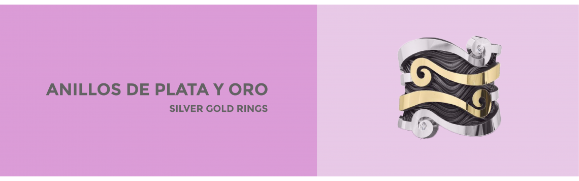 Silver and gold rings - Arte-Joya